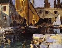 (image for) Handmade oil painting Copy paintings of famous artists John Singer Sargenti's art Boat with The Golde